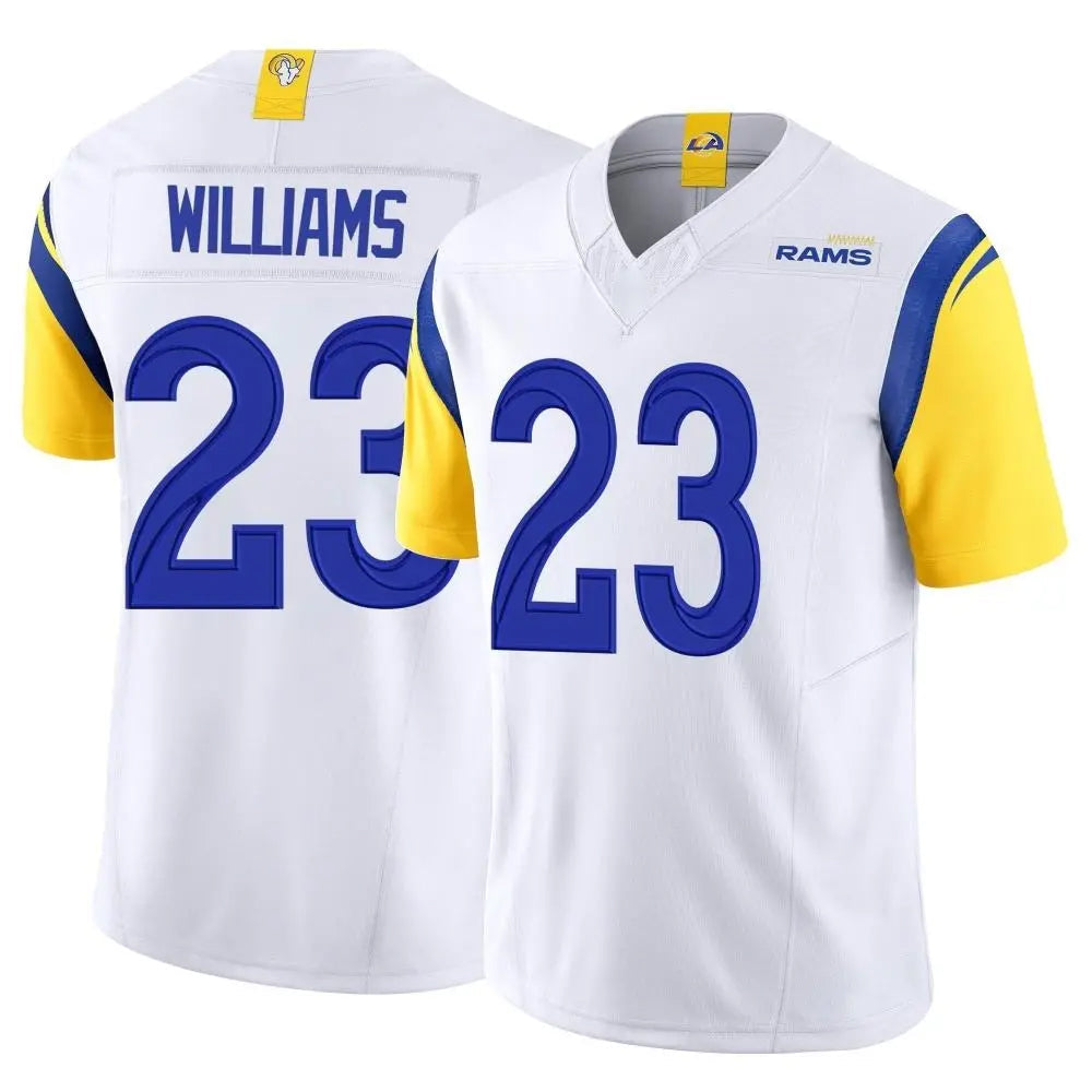 Yuxns LA.Rams #23 Kyren Williams Player White Limited Vapor F.U.S.E. Stitched Jerseys