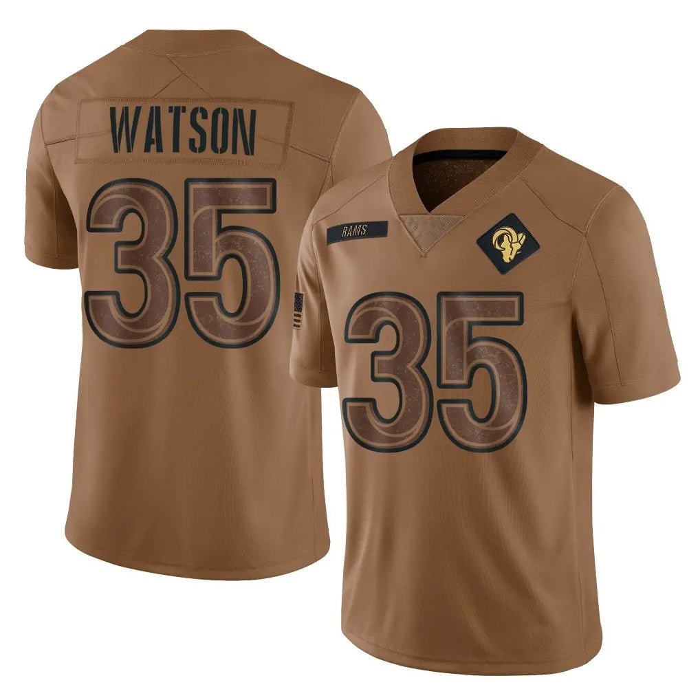 Yuxns LA.Rams #35 Jaylen Watson Player Brown Salute To Service Limited Stitched Jerseys
