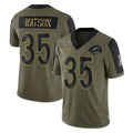 Yuxns LA.Rams #35 Jaylen Watson Player Olive Salute To Service Limited Game Stitched Jerseys