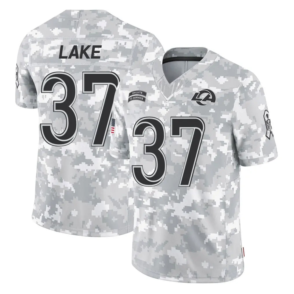 Yuxns LA.Rams #37 Quentin Lake Player Arctic Camo Salute To Service Limited Game Stitched Jerseys