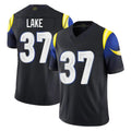 Yuxns LA.Rams #37 Quentin Lake Player Black Midnight Rivalries Collection Limited Home Game Stitched Jerseys