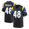 Yuxns LA.Rams #48 Omar Speights Player Black Midnight Rivalries Collection Home Game Stitched Jerseys