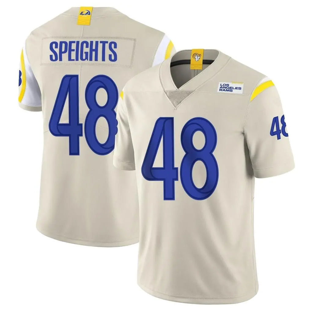 Yuxns LA.Rams #48 Omar Speights Player Bone Limited Vapor Home Game Stitched Jerseys