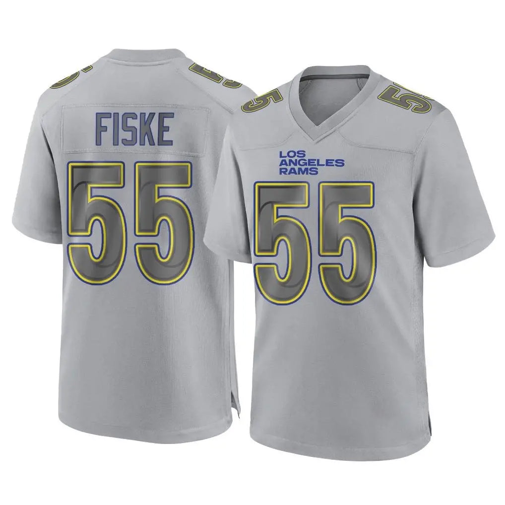 Yuxns LA.Rams #55 Braden Fiske Player Gray Atmosphere Fashion Home Game Stitched Jerseys