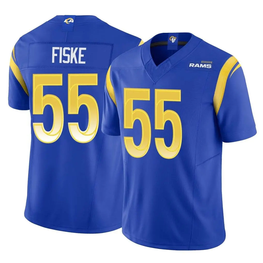 Yuxns LA.Rams #55 Braden Fiske Player Royal Limited Vapor F.U.S.E. Home Game Stitched Jerseys