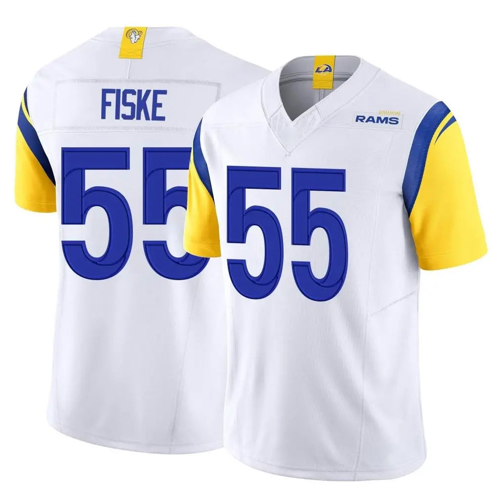 Yuxns LA.Rams #55 Braden Fiske Player White Limited Vapor F.U.S.E. Home Game Stitched Jerseys