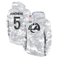 Yuxns LA.Rams #5 Kamren Kinchens Player Arctic Camo Salute to Service Hoodies Limited Game Stitched Jerseys