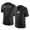 Yuxns LA.Rams #5 Kamren Kinchens Player Black Limited Reflective Home Game Stitched Jerseys