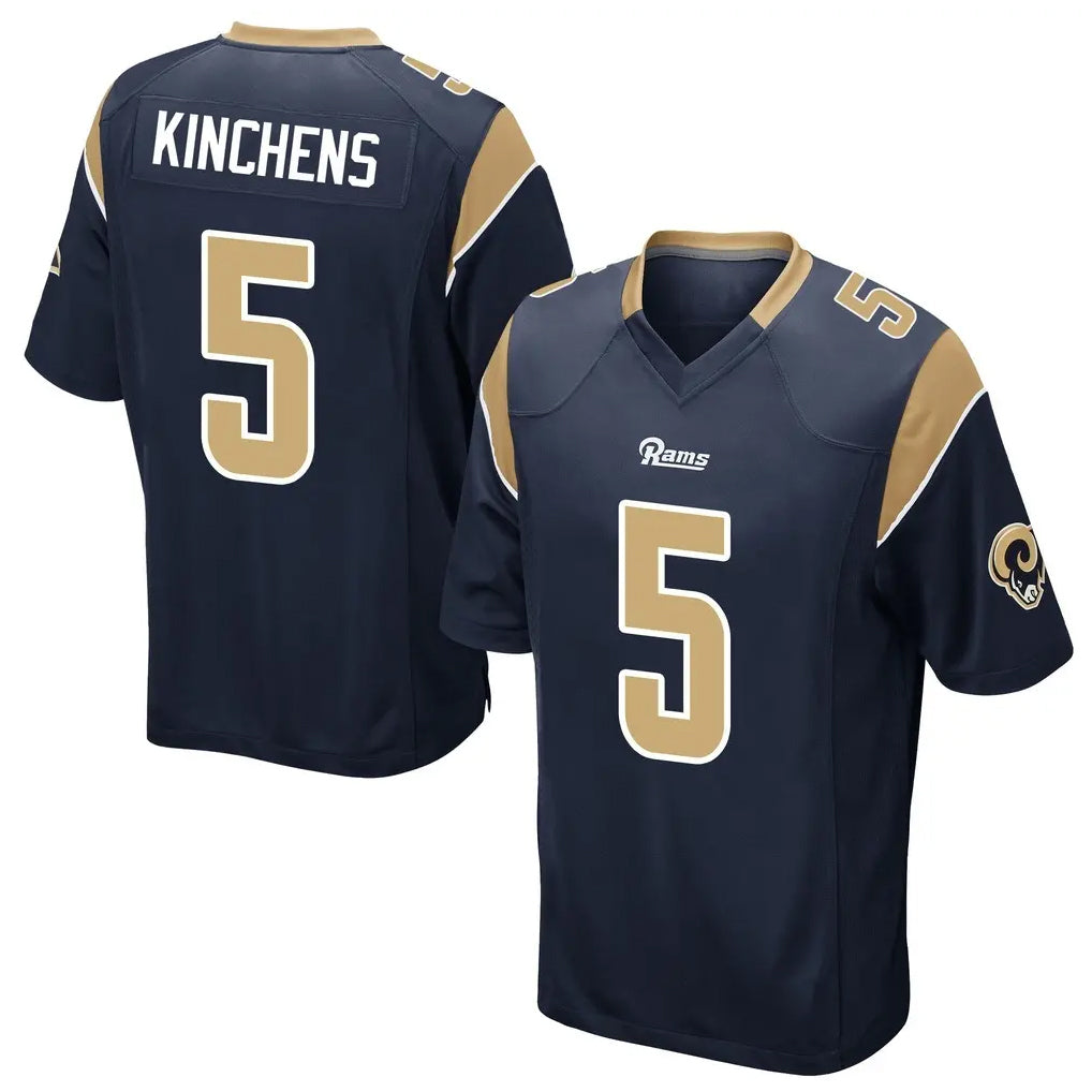 Yuxns LA.Rams #5 Kamren Kinchens Player Navy Home Game Stitched Jerseys