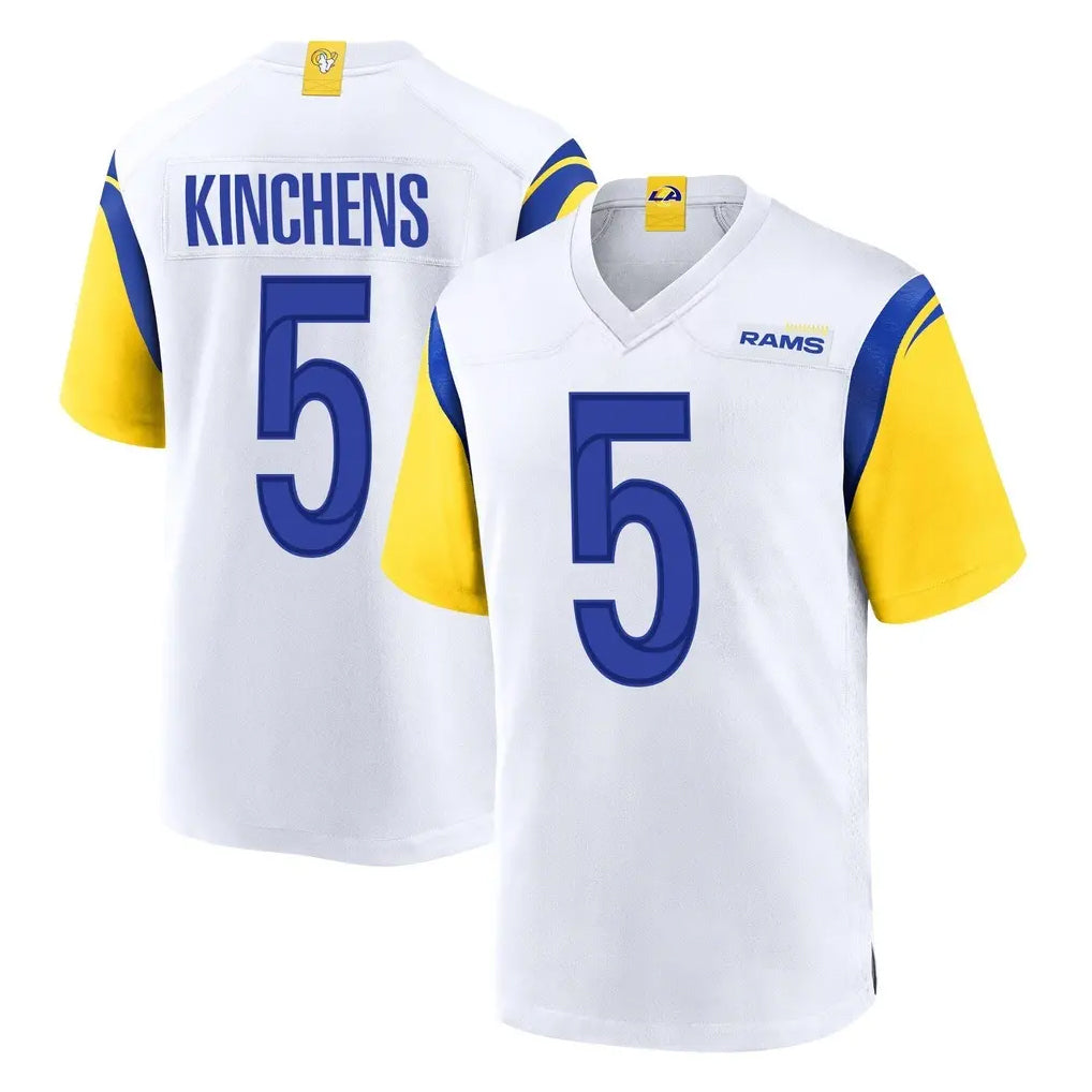 Yuxns LA.Rams #5 Kamren Kinchens Player White Home Game Stitched Jerseys