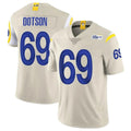 Yuxns LA.Rams #69 Kevin Dotson Player Bone Limited Vapor Home Game Stitched Jerseys
