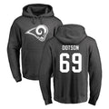 Yuxns LA.Rams #69 Kevin Dotson Player Gray Pullover Hoodie Limited Game Stitched Jerseys