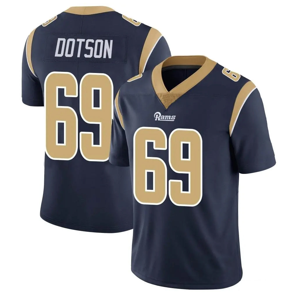 Yuxns LA.Rams #69 Kevin Dotson Player Navy Limited Vapor Untouchable Home Game Stitched Jerseys