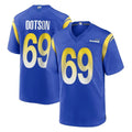 Yuxns LA.Rams #69 Kevin Dotson Player Royal Home Game Stitched Jerseys