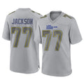 Yuxns LA.Rams #77 Alaric Jackson Player Gray Atmosphere Fashion Home Game Stitched Jerseys
