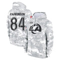 Yuxns LA.Rams #84 Colby Parkinson Player Arctic Camo Salute to Service Hoodies Limited Game Stitched Jerseys