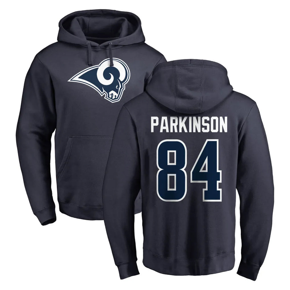 Yuxns LA.Rams #84 Colby Parkinson Player Navy Pullover Hoodie Limited Game Stitched Jerseys
