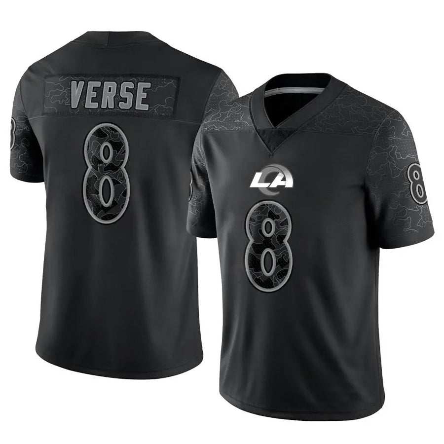 Pkot LA.Rams #8 Jared Verse Player Black RFLCTV Limited Stitched Jerseys