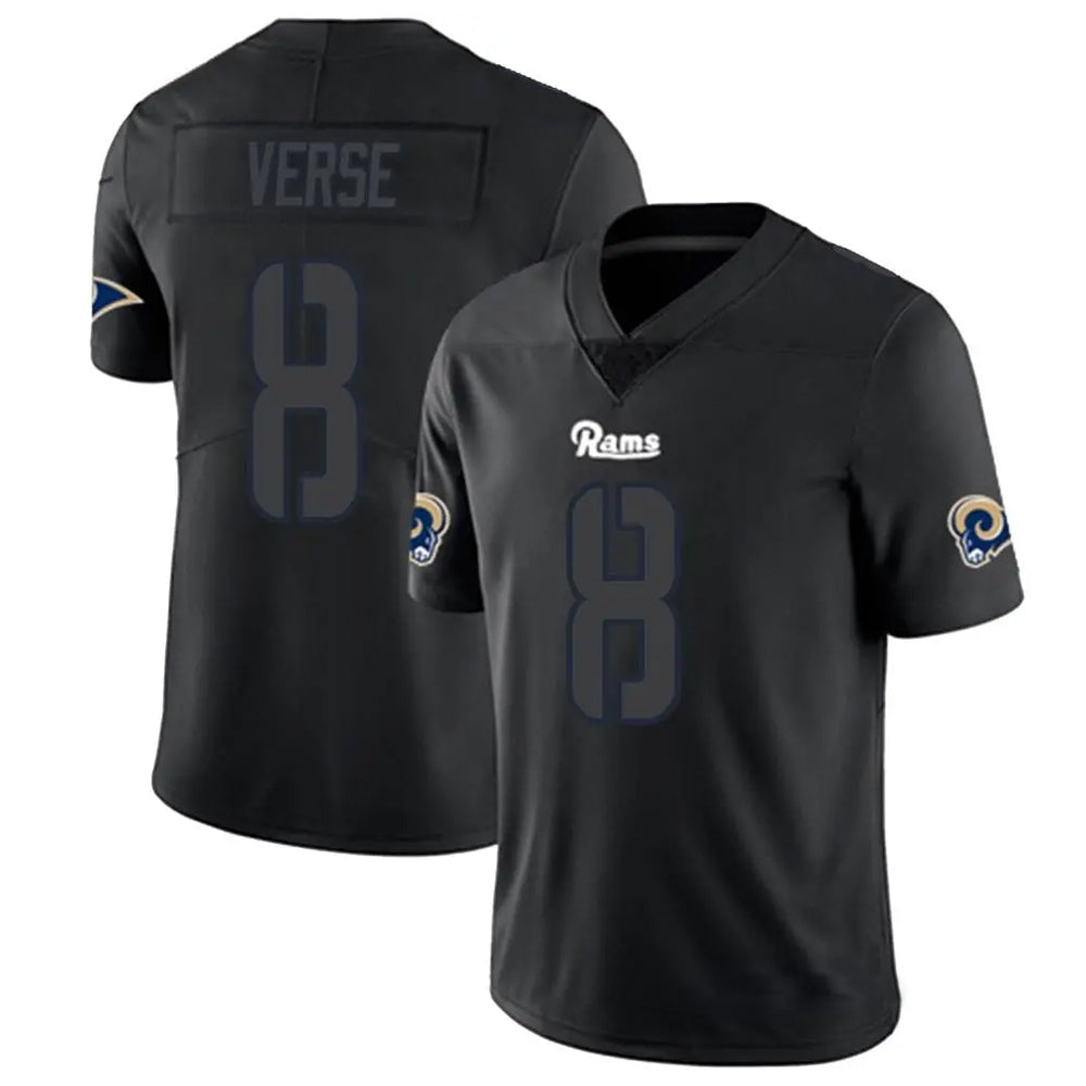 Yuxns LA.Rams #8 Jared Verse Player Limited Black Impact Stitched Jerseys