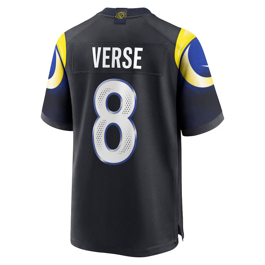 Yuxns LA.Rams #8 Jared Verse Player Midnight Blue Rivalries Collection Game Stitched Jerseys