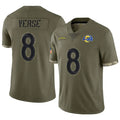 Pkot LA.Rams #8 Jared Verse Player Arctic Camo Salute to Service Limited Stitched Jerseys