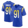 Yuxns LA.Rams #91 Kobie Turner Player Royal Home Game Stitched Jerseys