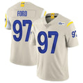 Yuxns LA.Rams #97 Poona Ford Player Bone Limited Vapor Home Game Stitched Jerseys