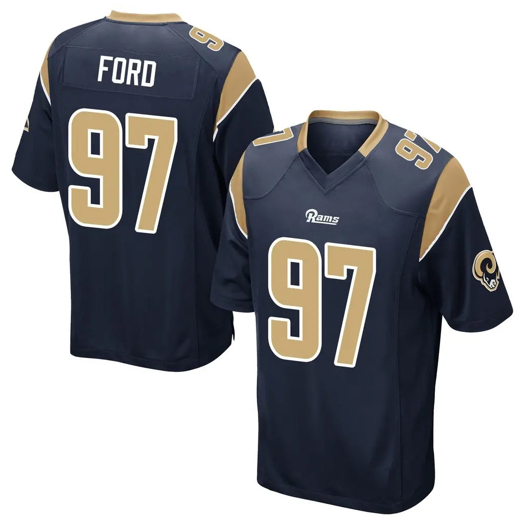 Yuxns LA.Rams #97 Poona Ford Player Navy Home Game Stitched Jerseys