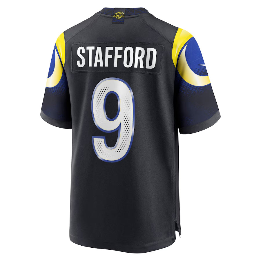Pkot LA.Rams #9 Matthew Stafford Player Midnight Blue Rivalries Collection Game Stitched Jerseys