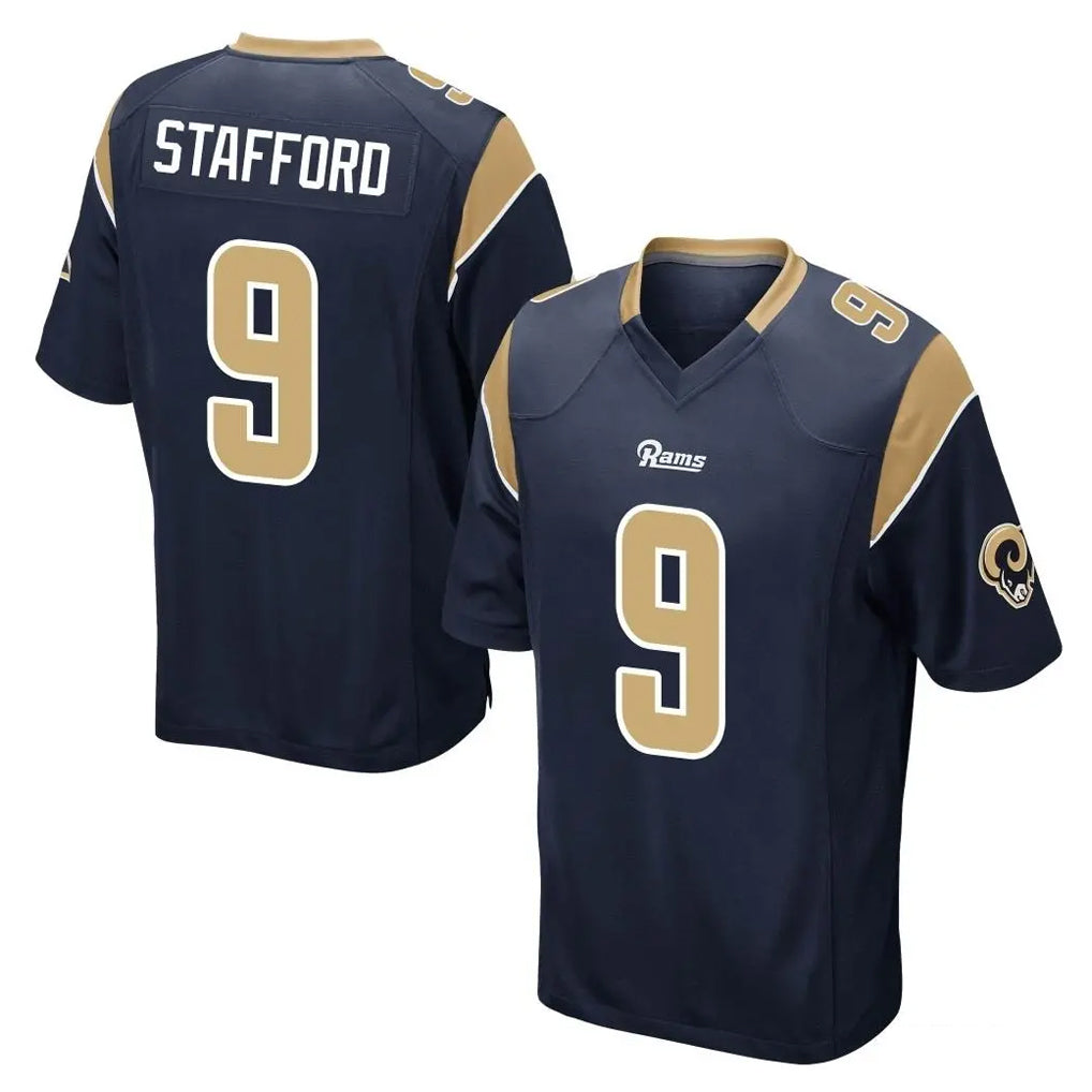 Yuxns LA.Rams #9 Matthew Stafford Player Navy Home Game Stitched Jerseys