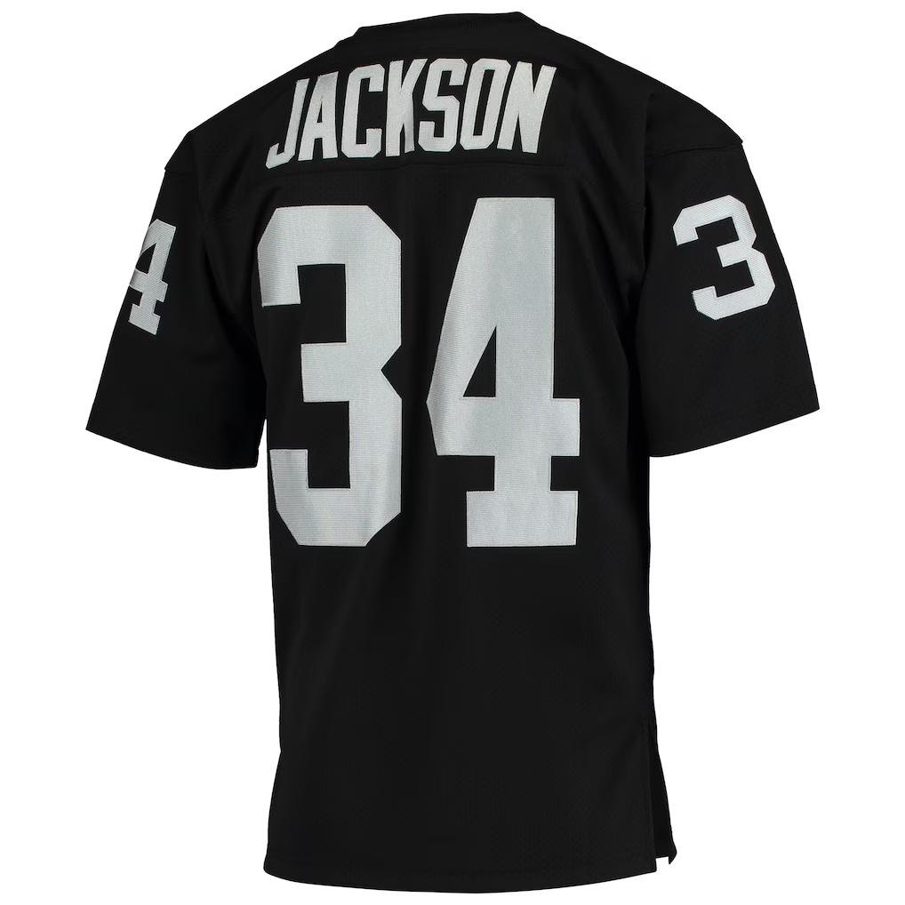 Yuxns  LV.Raiders 1990 #34 Bo Jackson Mitchell & Ness Black Authentic Throwback Retired Player Puhic  Stitched Jerseys