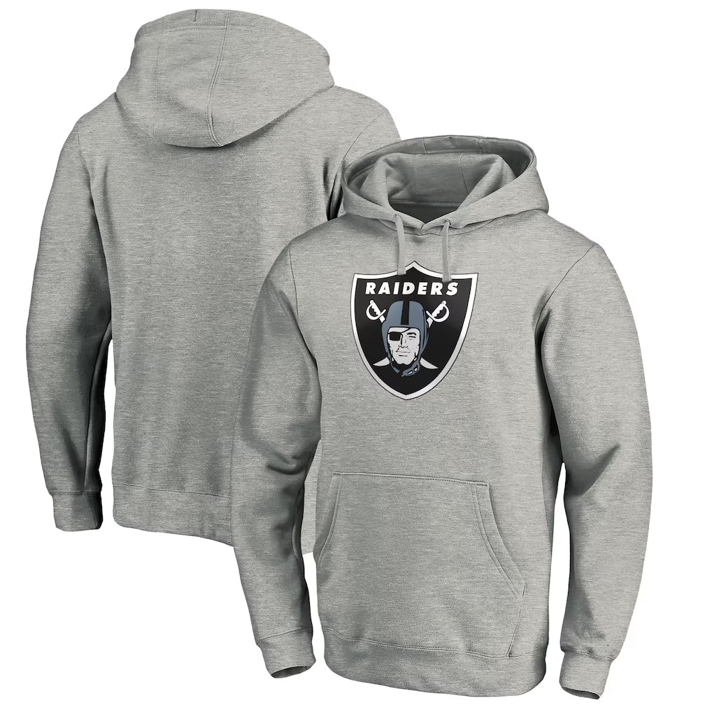 Yuxns LV.Raiders Gray LOGO Pullover Hoodies Home Game Blank Player Stitched Jerseys