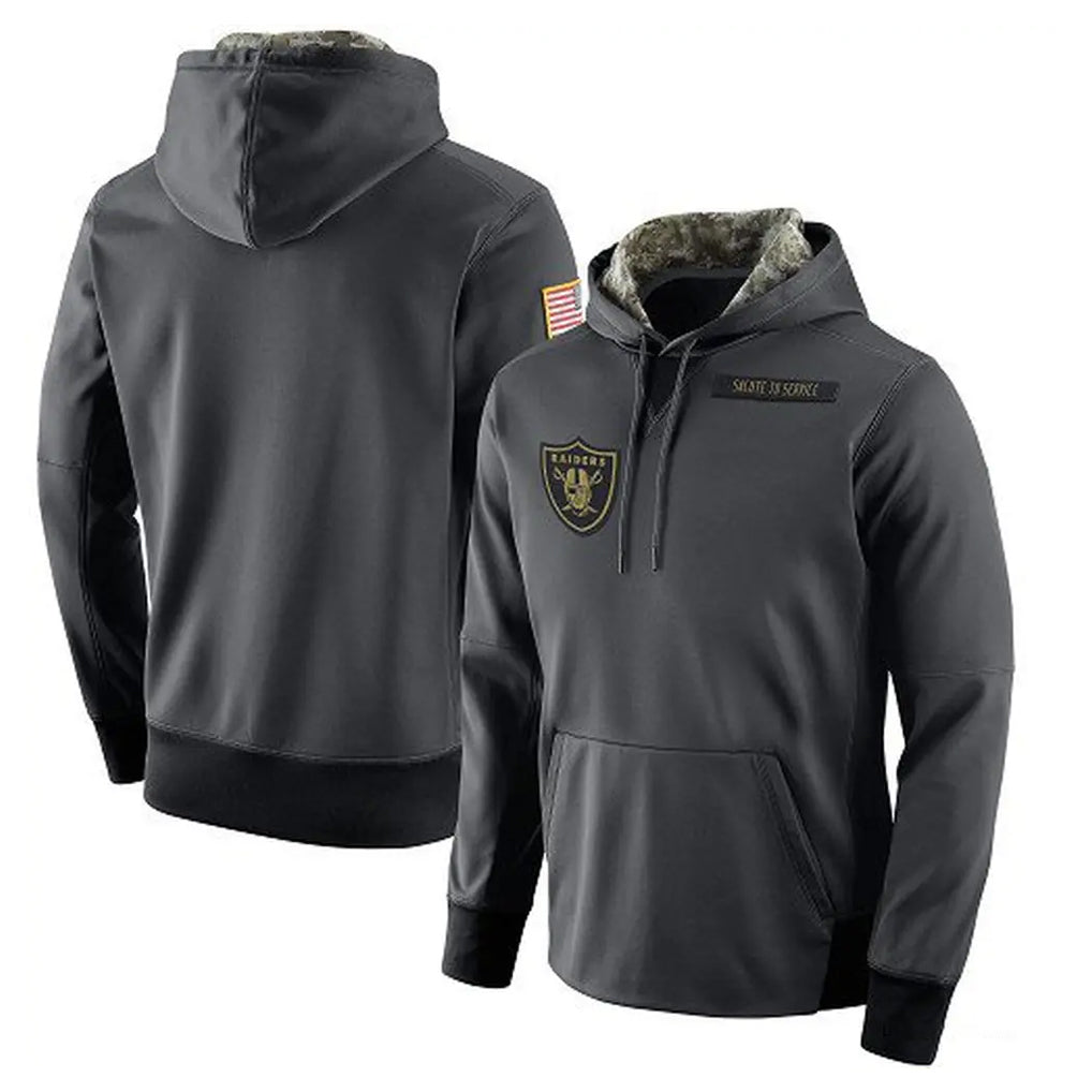 Yuxns LV.Raiders Gray Pullover Hoodies Home Game Blank Player Stitched Jerseys