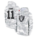 Yuxns LV.Raiders #11 Jeremy Chinn Player Arctic Camo Salute to Service Hoodies Limited Game Stitched Jerseys