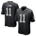 Yuxns LV.Raiders #11 Jeremy Chinn Player Black Home Game Stitched Jerseys