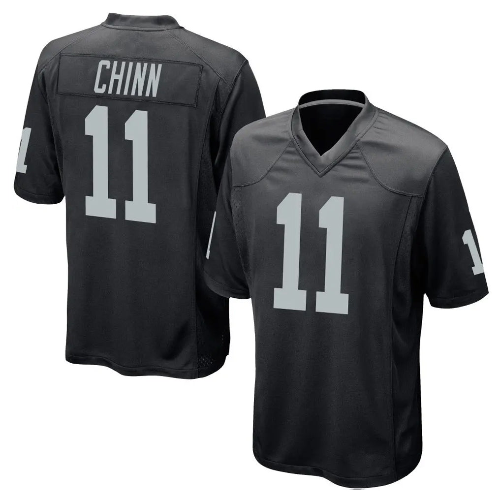 Yuxns LV.Raiders #11 Jeremy Chinn Player Black Home Game Stitched Jerseys
