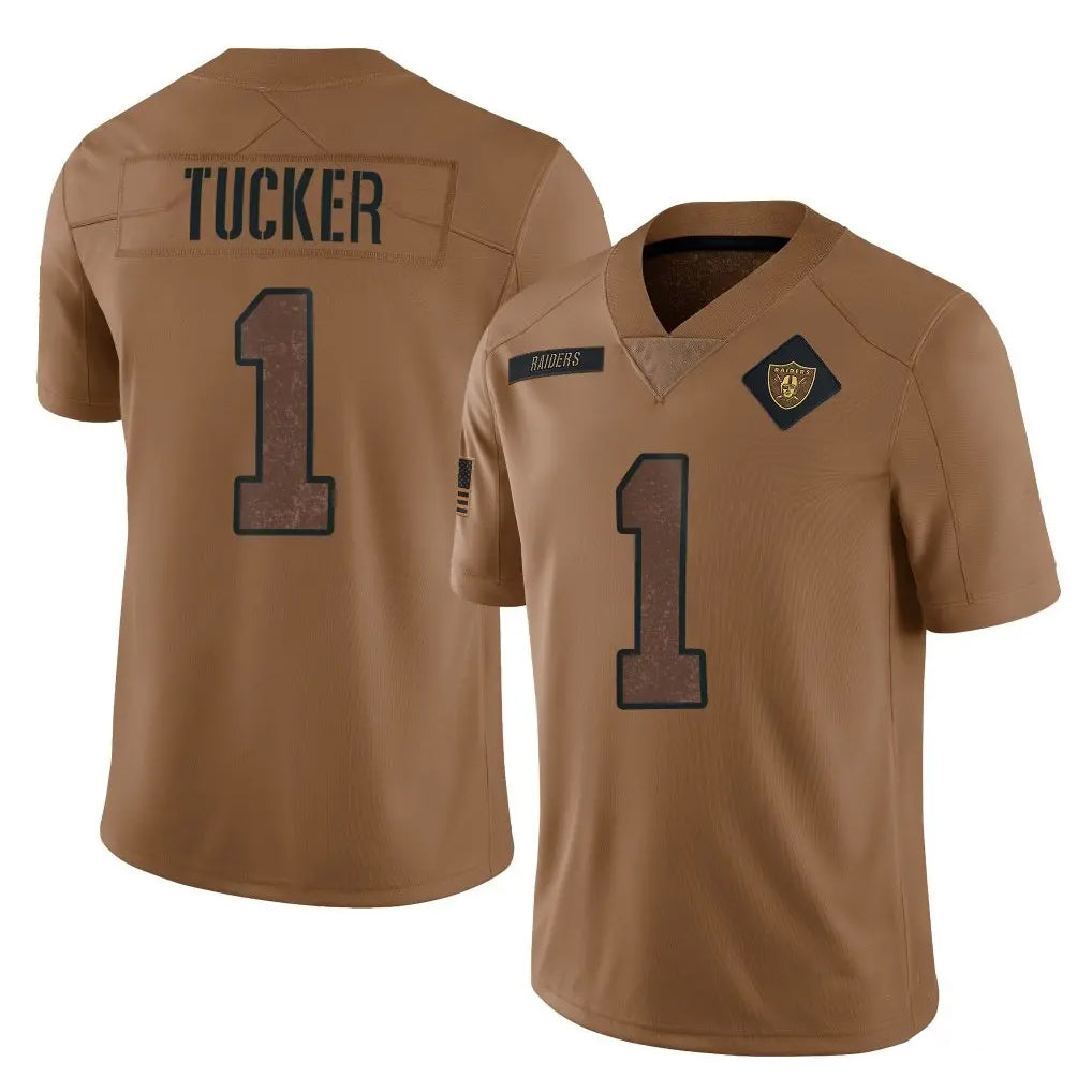 Yuxns LV.Raiders #1 Tre Tucker Player Brown Salute To Service Limited Stitched Jerseys