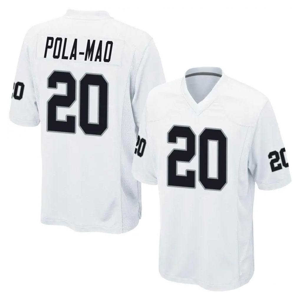 Yuxns LV.Raiders #20 Isaiah Pola-Mao Player White Home Game Stitched Jerseys