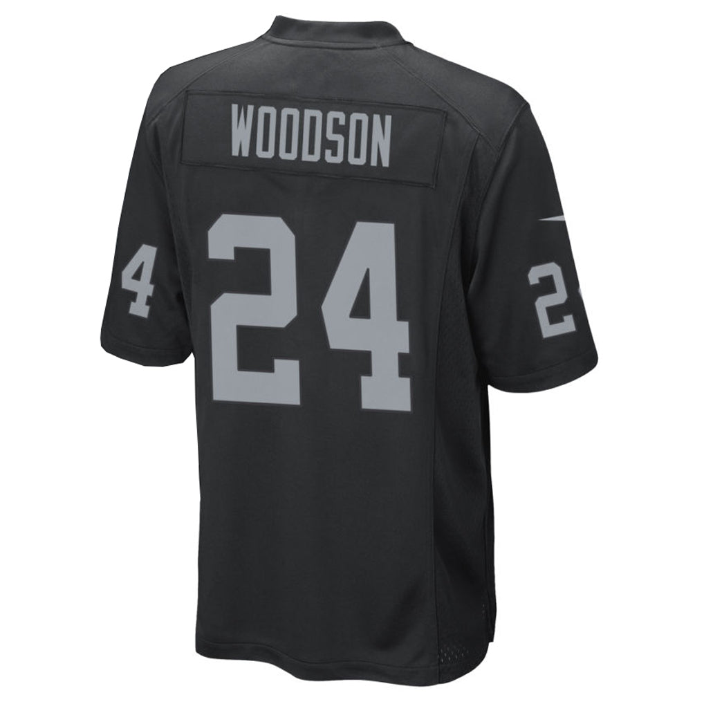 Yuxns LV.Raiders #24 Charles Woodson Player Black Home Game Stitched Jerseys