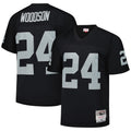 Yuxns LV.Raiders #24 Charles Woodson Player Mitchell & Ness Black Legacy Replica Stitched Jerseys