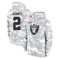 Yuxns LV.Raiders #2 Ashton Jeanty Player Arctic Camo Salute to Service Hoodies Limited Game Stitched Jerseys