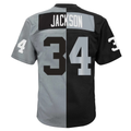 Yuxns LV.Raiders #34 Bo Jackson Mitchell & Ness BlackSilver Big & Tall Split Legacy Retired Player Replica Stitched Jerseys