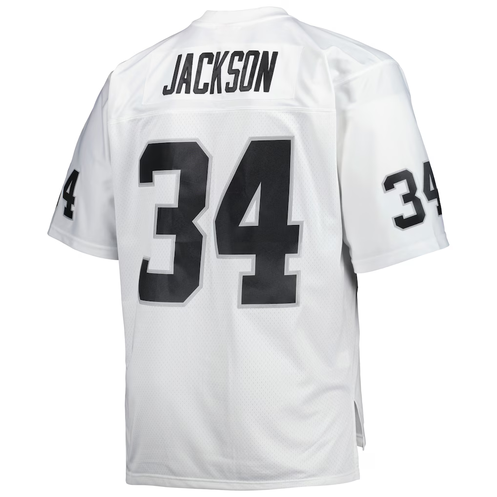 Yuxns LV.Raiders #34 Bo Jackson Mitchell & Ness White Big & Tall 1988 Retired Player Replica Stitched Jerseys