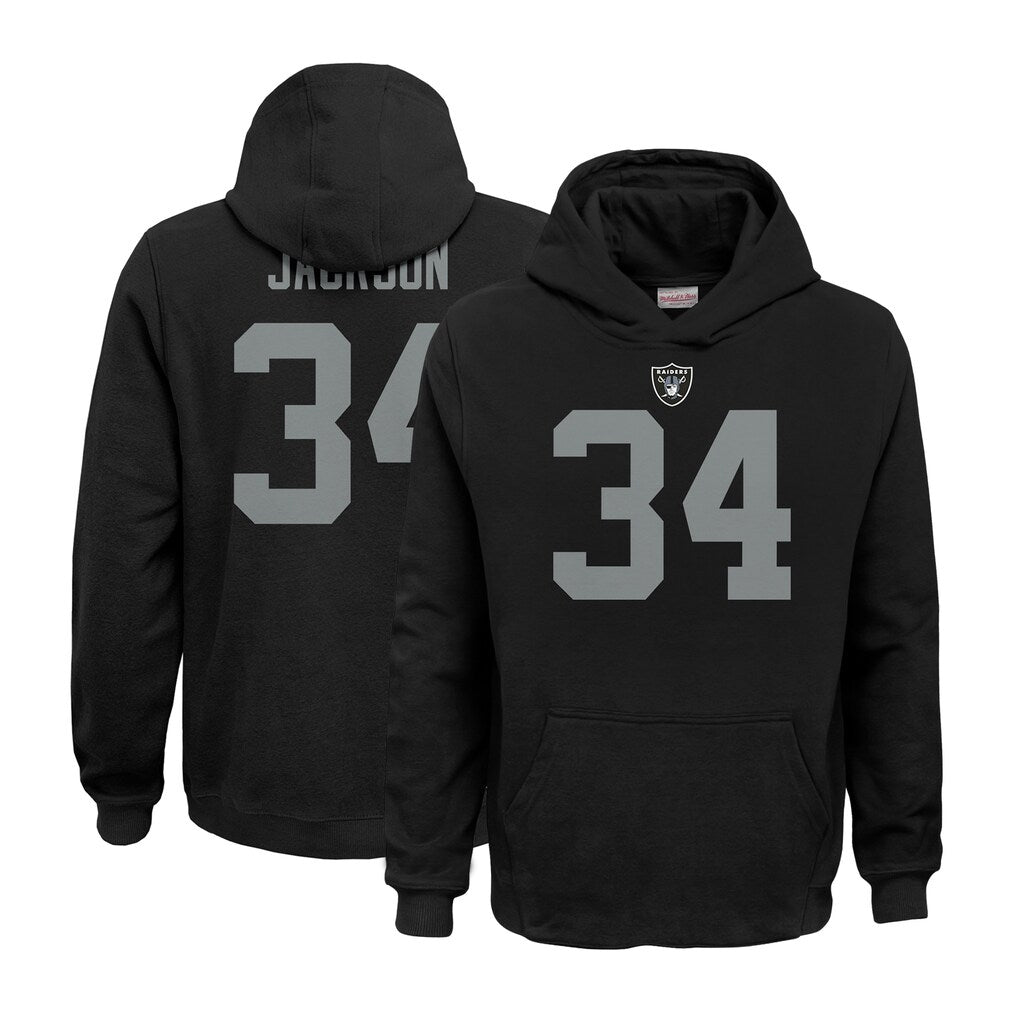 Yuxns LV.Raiders #34 Bo Jackson Player Black Salute to Service Hoodies Stitched Jerseys