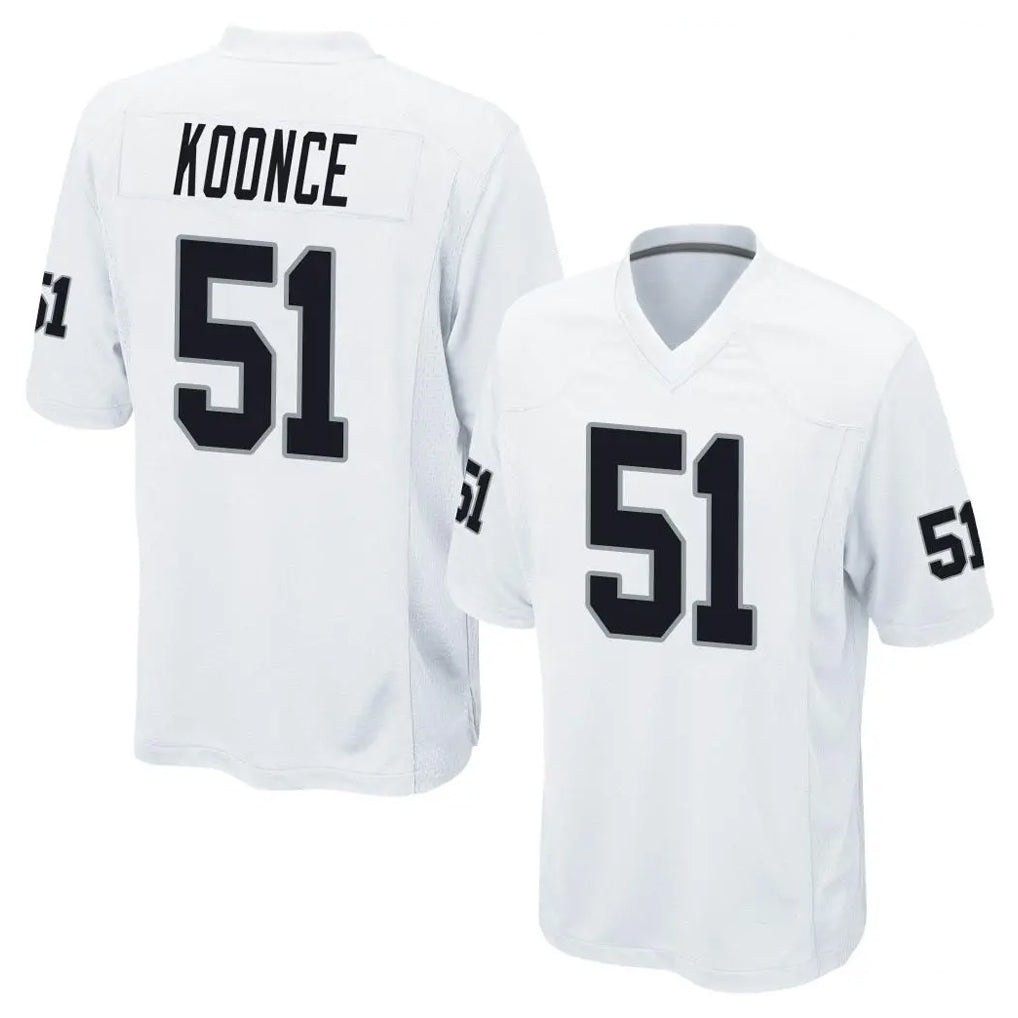 Yuxns LV.Raiders #51 Malcolm Koonce Player White Home Game Stitched Jerseys