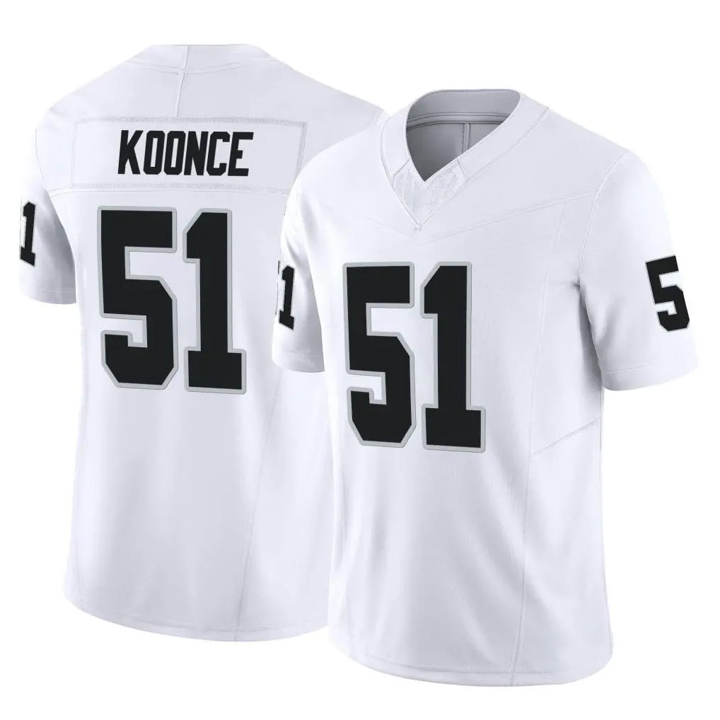 Yuxns LV.Raiders #51 Malcolm Koonce Player White Limited Vapor F.U.S.E. Home Game Stitched Jerseys