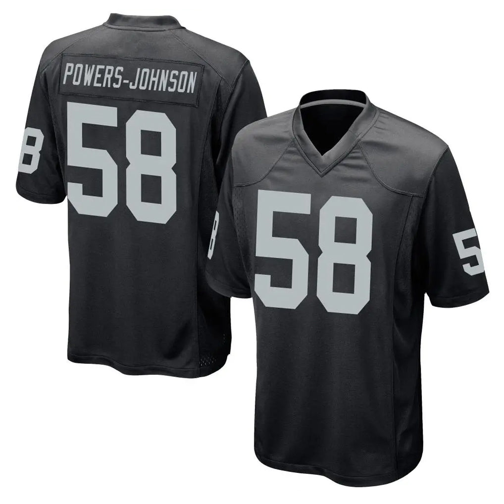 Yuxns LV.Raiders #58 Jackson Powers-Johnson Player Black Home Game Stitched Jerseys