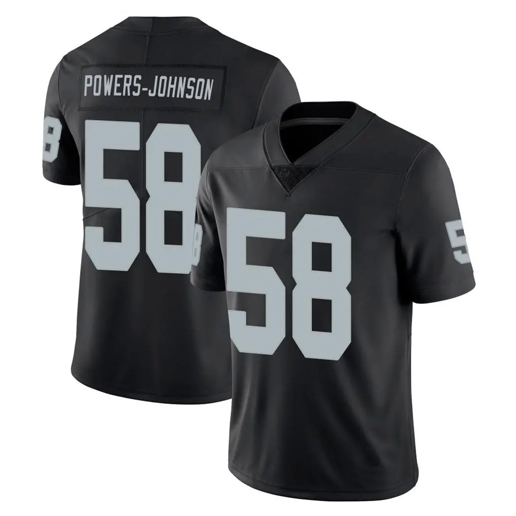 Yuxns LV.Raiders #58 Jackson Powers-Johnson Player Black Limited Vapor Untouchable Home Game Stitched Jerseys