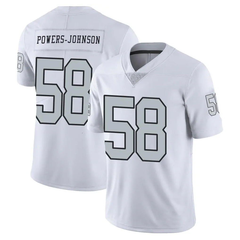 Yuxns LV.Raiders #58 Jackson Powers-Johnson Player White Limited Color Rush Home Game Stitched Jerseys