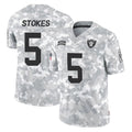 Yuxns LV.Raiders #5 Eric Stokes Player Arctic Camo Salute To Service Limited Game Stitched Jerseys